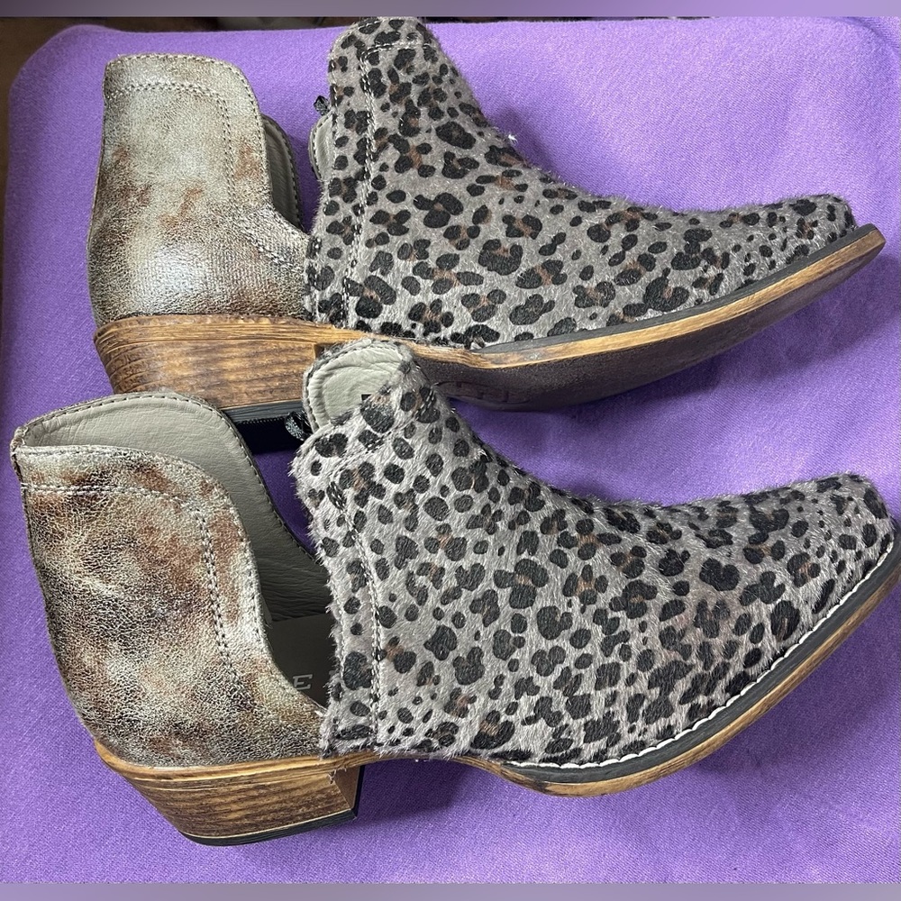 Roper Leopard Print booties. Wore once for 3 hrs and are in pristine condition!
